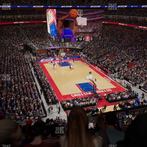 Little Caesars Arena - Section Drink Rail Mezzanine 4 Seat View