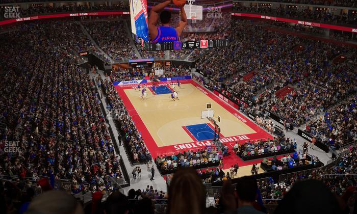 Little Caesars Arena - Section Drink Rail Mezzanine 4 Seat View