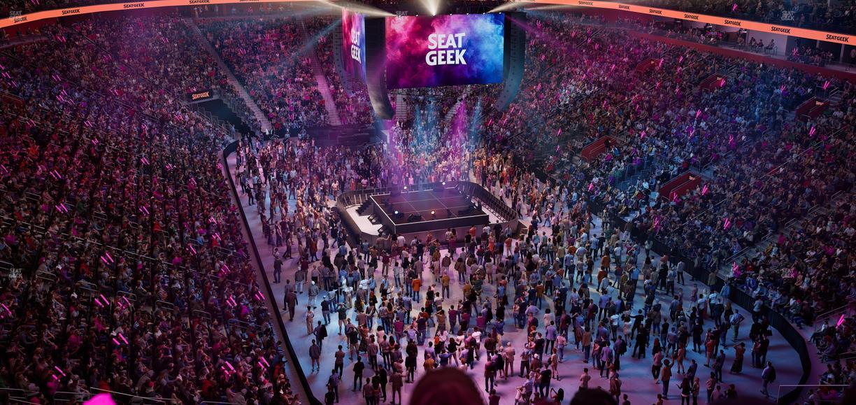 Little Caesars Arena - Section Drink Rail Mezzanine 4 Seat View