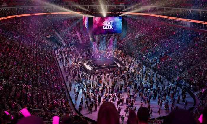 Little Caesars Arena - Section Drink Rail Mezzanine 4 Seat View