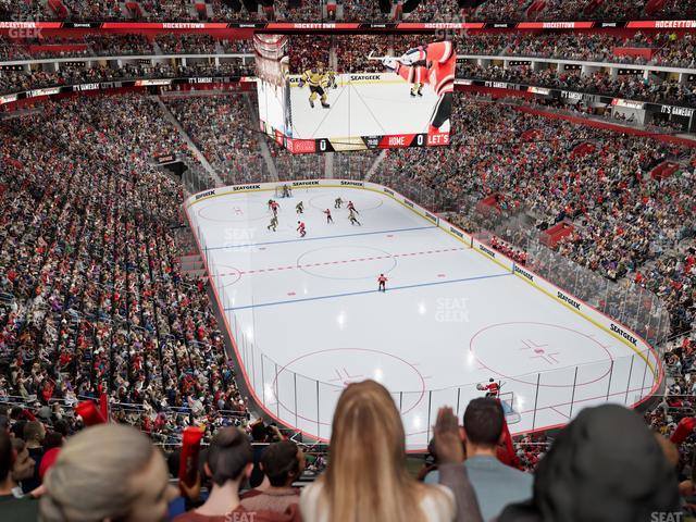 Little Caesars Arena - Section Drink Rail Mezzanine 4 Seat View