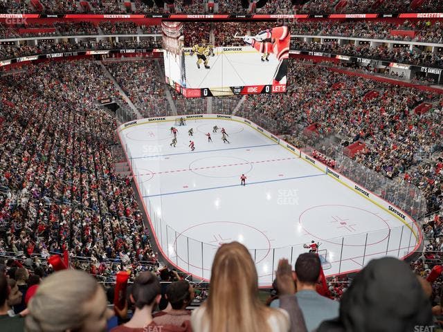 Little Caesars Arena - Section Drink Rail Mezzanine 4 Seat View