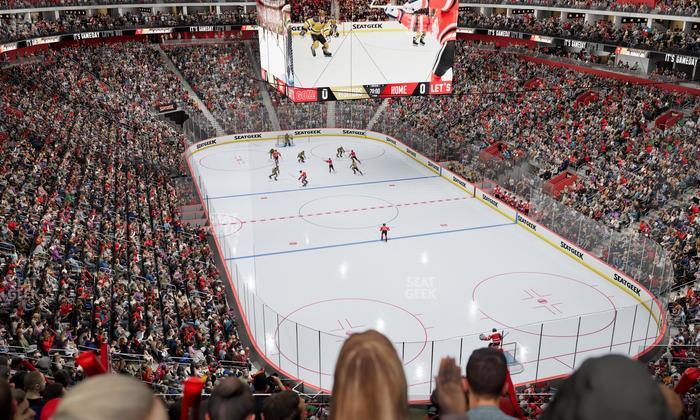 Little Caesars Arena - Section Drink Rail Mezzanine 4 Seat View