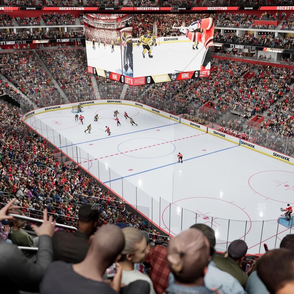 Little Caesars Arena - Section Drink Rail Mezzanine 5 Seat View