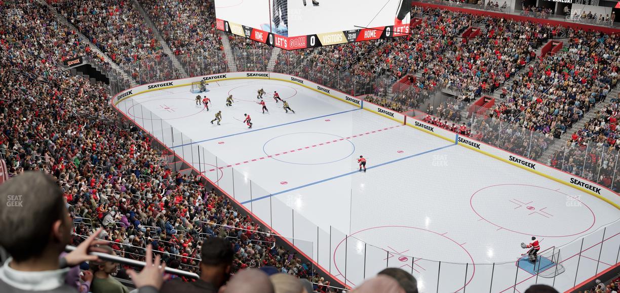 Little Caesars Arena - Section Drink Rail Mezzanine 5 Seat View