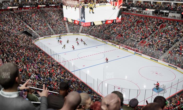 Little Caesars Arena - Section Drink Rail Mezzanine 5 Seat View