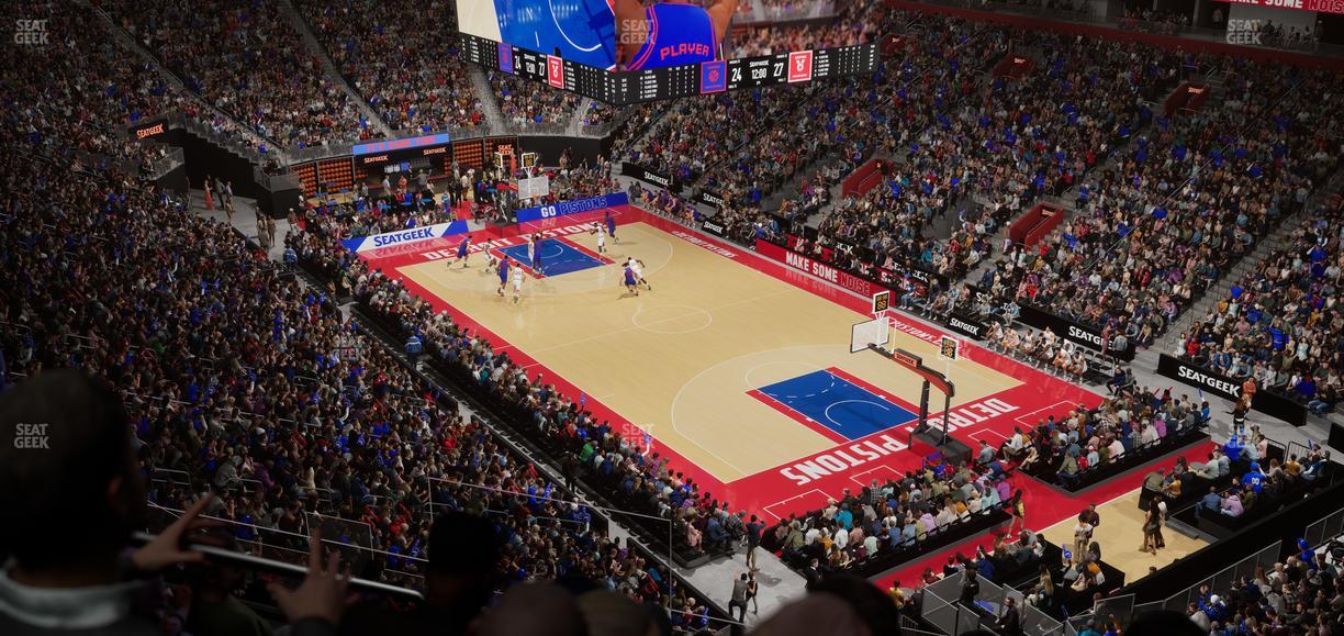 Little Caesars Arena - Section Drink Rail Mezzanine 5 Seat View