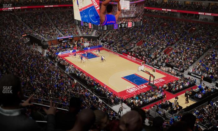 Little Caesars Arena - Section Drink Rail Mezzanine 5 Seat View