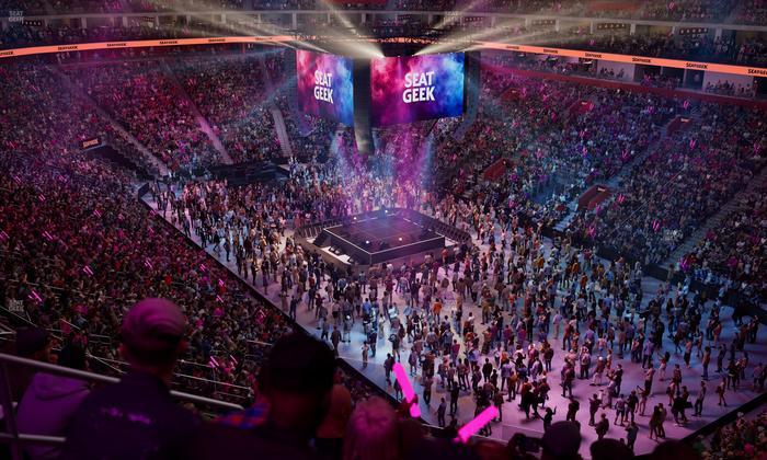 Little Caesars Arena - Section Drink Rail Mezzanine 5 Seat View