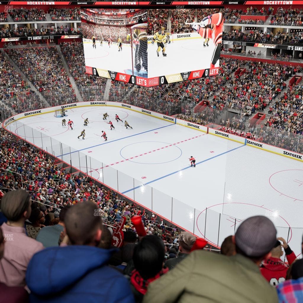 Little Caesars Arena - Section Drink Rail Mezzanine 6 Seat View