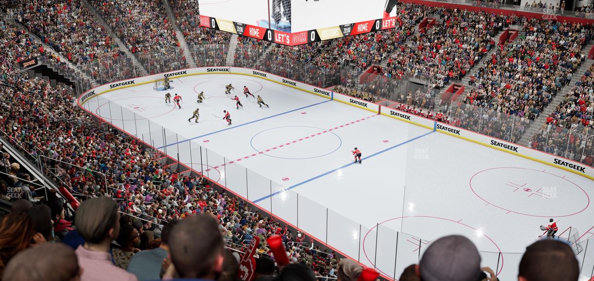 Little Caesars Arena - Section Drink Rail Mezzanine 6 Seat View