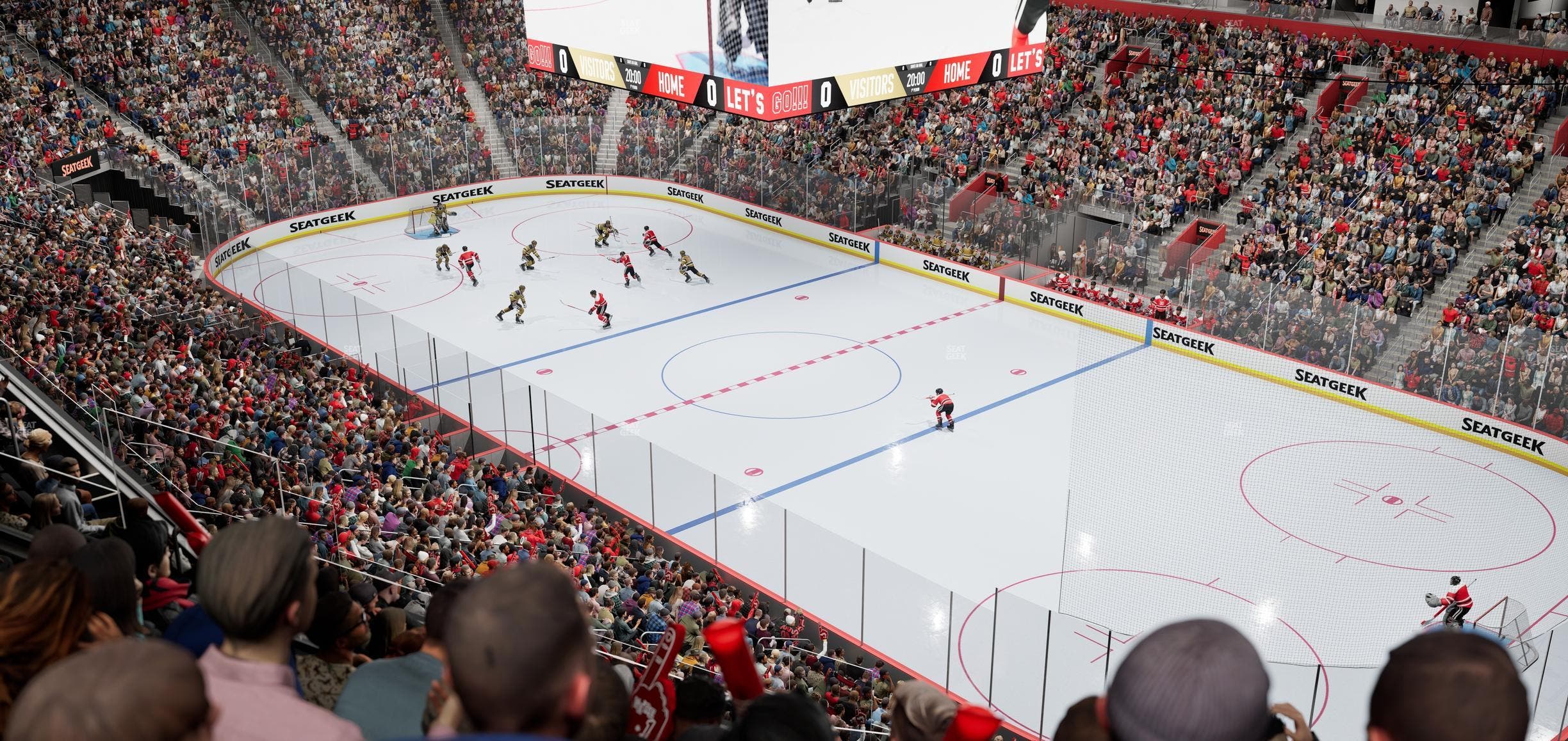 Little Caesars Arena - Section Drink Rail Mezzanine 6 Seat View