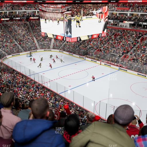 Little Caesars Arena - Section Drink Rail Mezzanine 6 Seat View