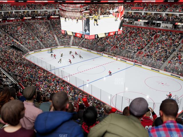 Little Caesars Arena - Section Drink Rail Mezzanine 6 Seat View