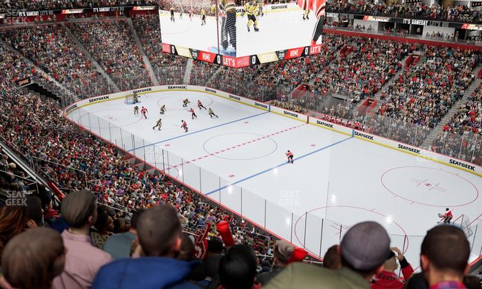 Little Caesars Arena - Section Drink Rail Mezzanine 6 Seat View