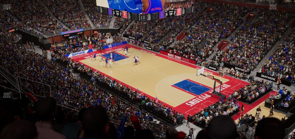 Little Caesars Arena - Section Drink Rail Mezzanine 6 Seat View