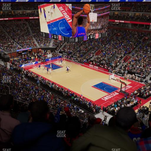 Little Caesars Arena - Section Drink Rail Mezzanine 6 Seat View