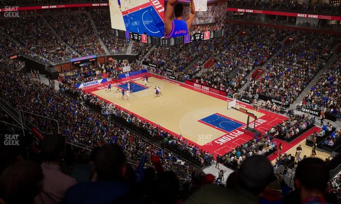 Little Caesars Arena - Section Drink Rail Mezzanine 6 Seat View