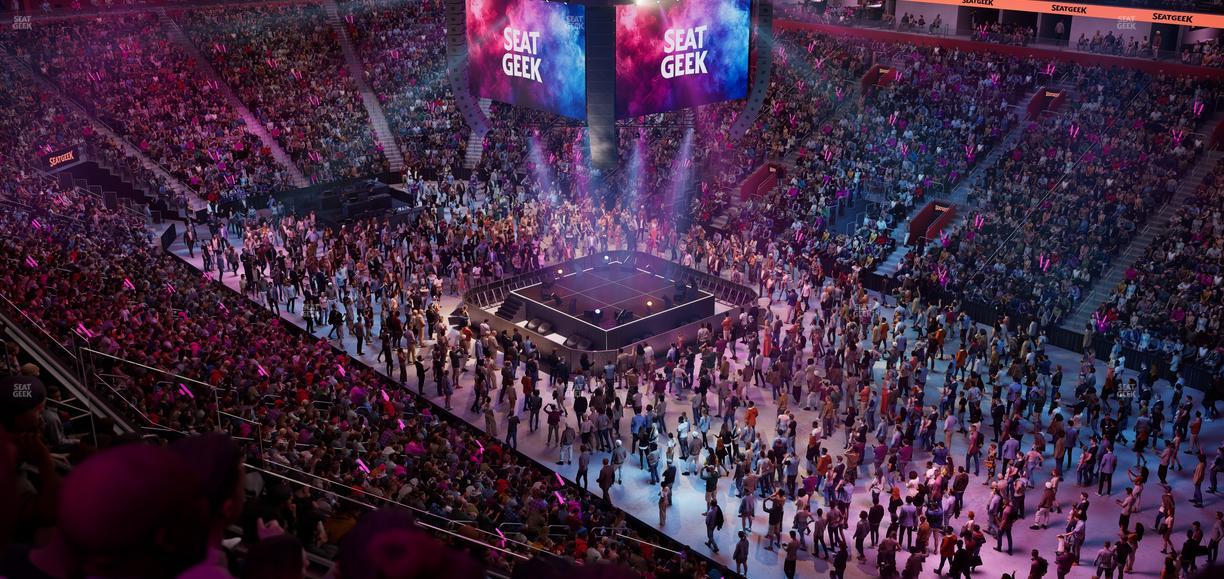 Little Caesars Arena - Section Drink Rail Mezzanine 6 Seat View