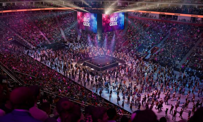 Little Caesars Arena - Section Drink Rail Mezzanine 6 Seat View
