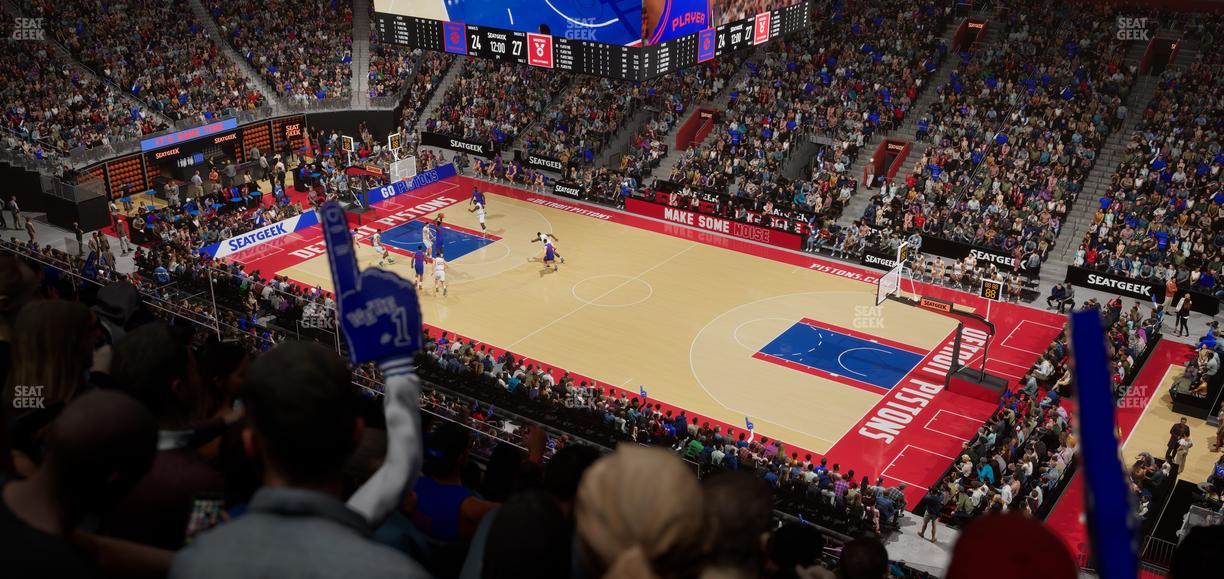 Little Caesars Arena - Section Drink Rail Mezzanine 7 Seat View