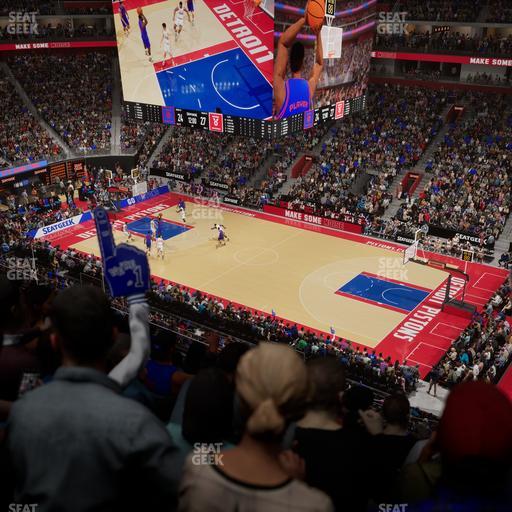 Little Caesars Arena - Section Drink Rail Mezzanine 7 Seat View