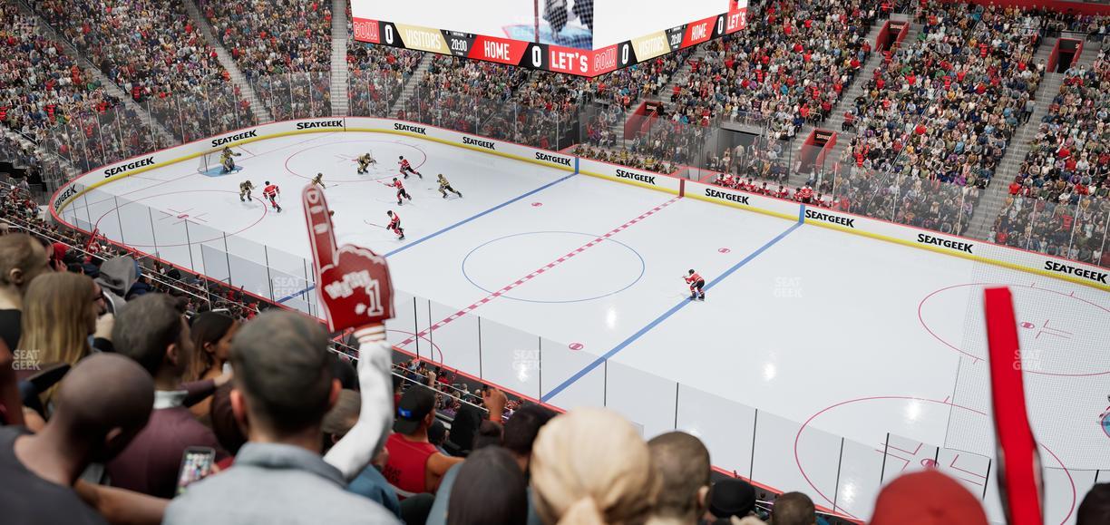 Little Caesars Arena - Section Drink Rail Mezzanine 7 Seat View