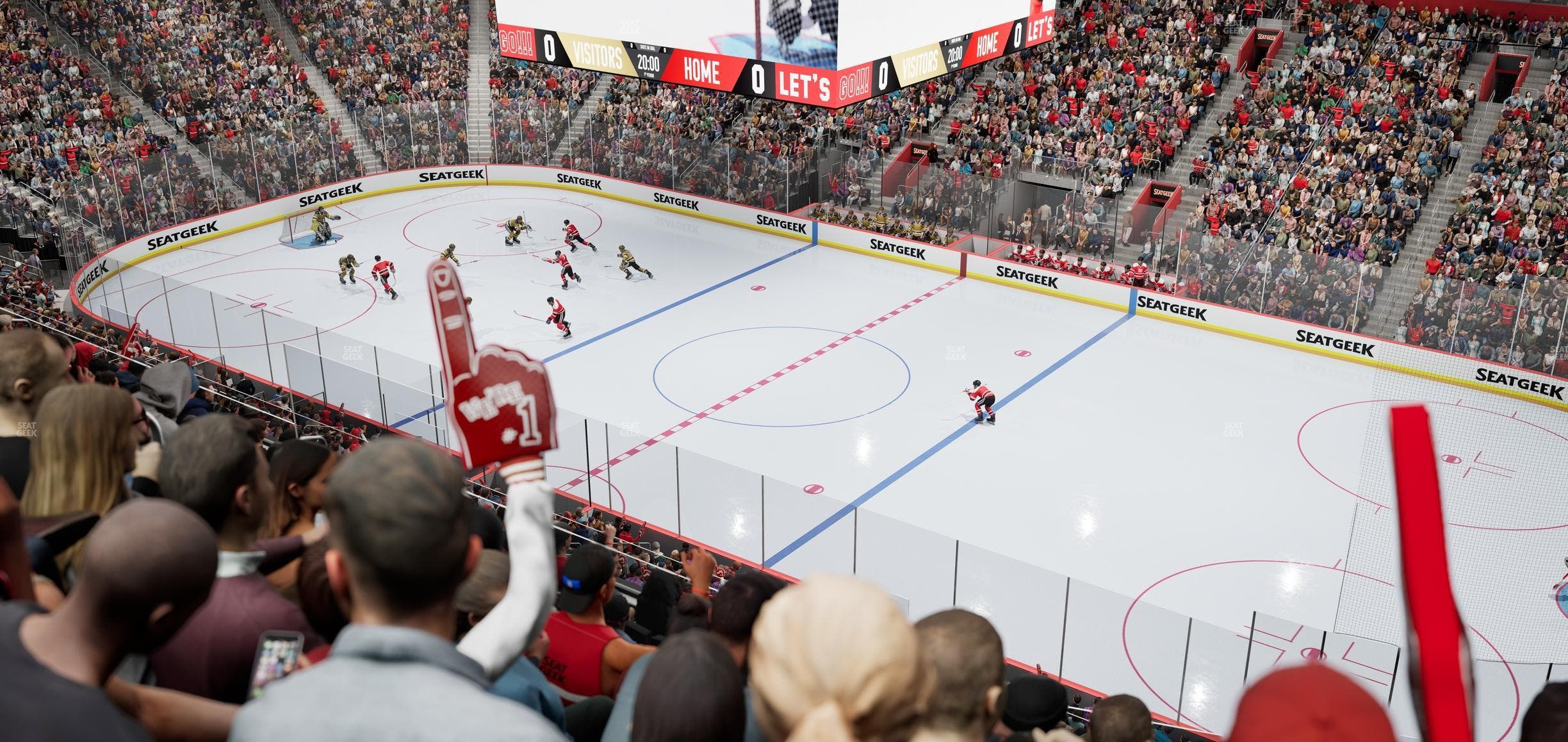 Little Caesars Arena - Section Drink Rail Mezzanine 7 Seat View
