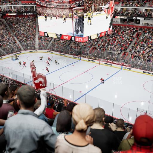 Little Caesars Arena - Section Drink Rail Mezzanine 7 Seat View