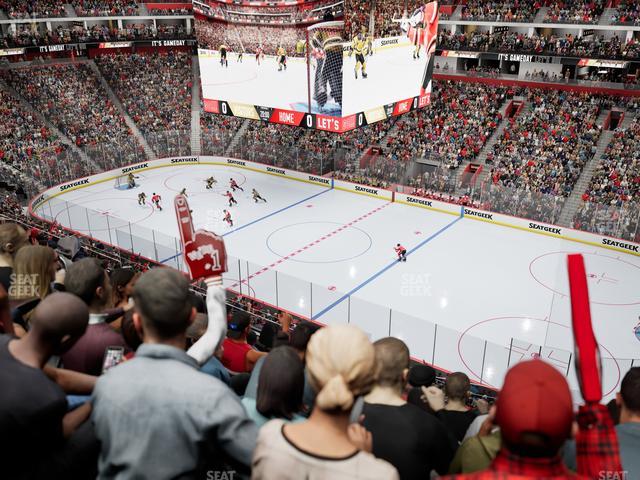 Little Caesars Arena - Section Drink Rail Mezzanine 7 Seat View