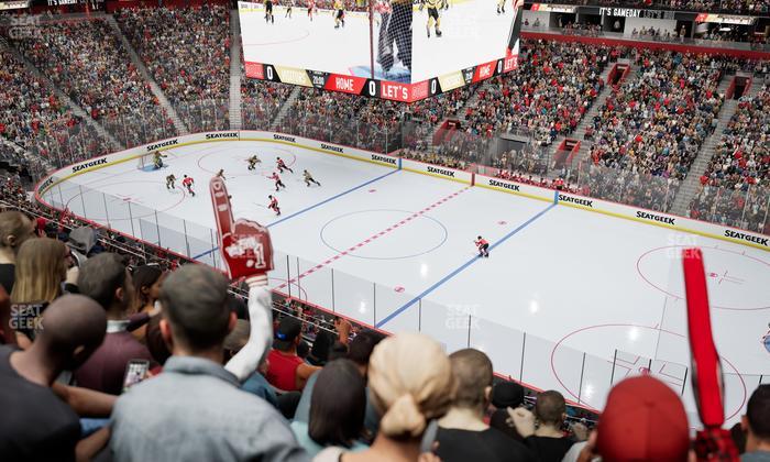 Little Caesars Arena - Section Drink Rail Mezzanine 7 Seat View