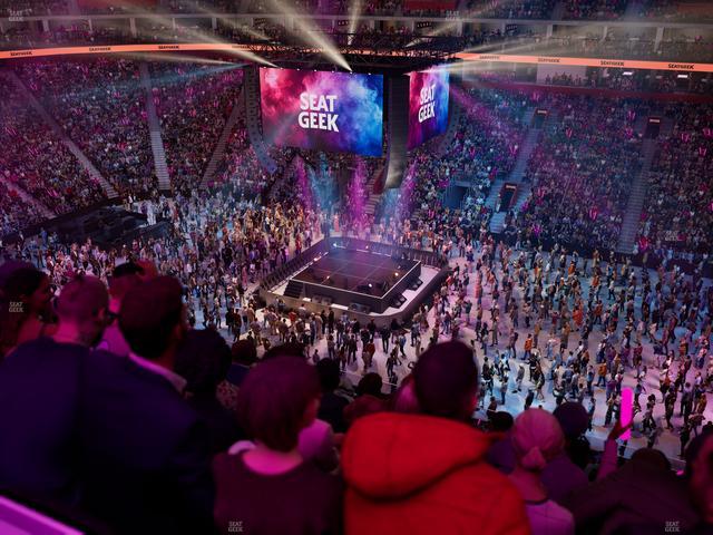 Little Caesars Arena - Section Drink Rail Mezzanine 8 Seat View