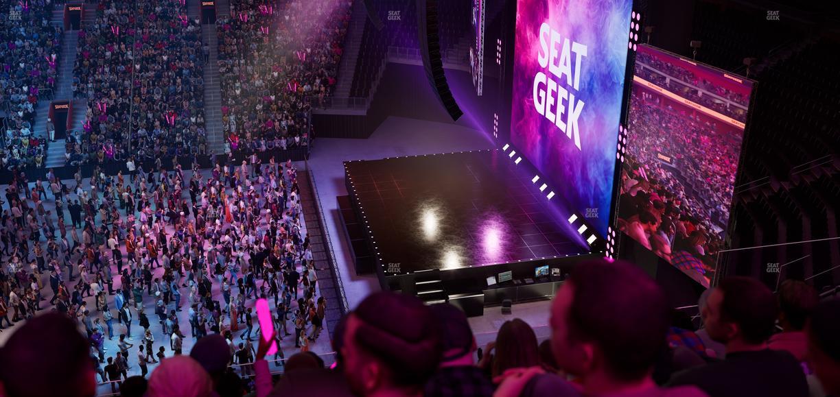 Little Caesars Arena - Section Drink Rail Mezzanine 8 Seat View