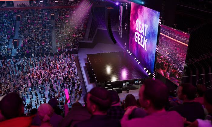Little Caesars Arena - Section Drink Rail Mezzanine 8 Seat View