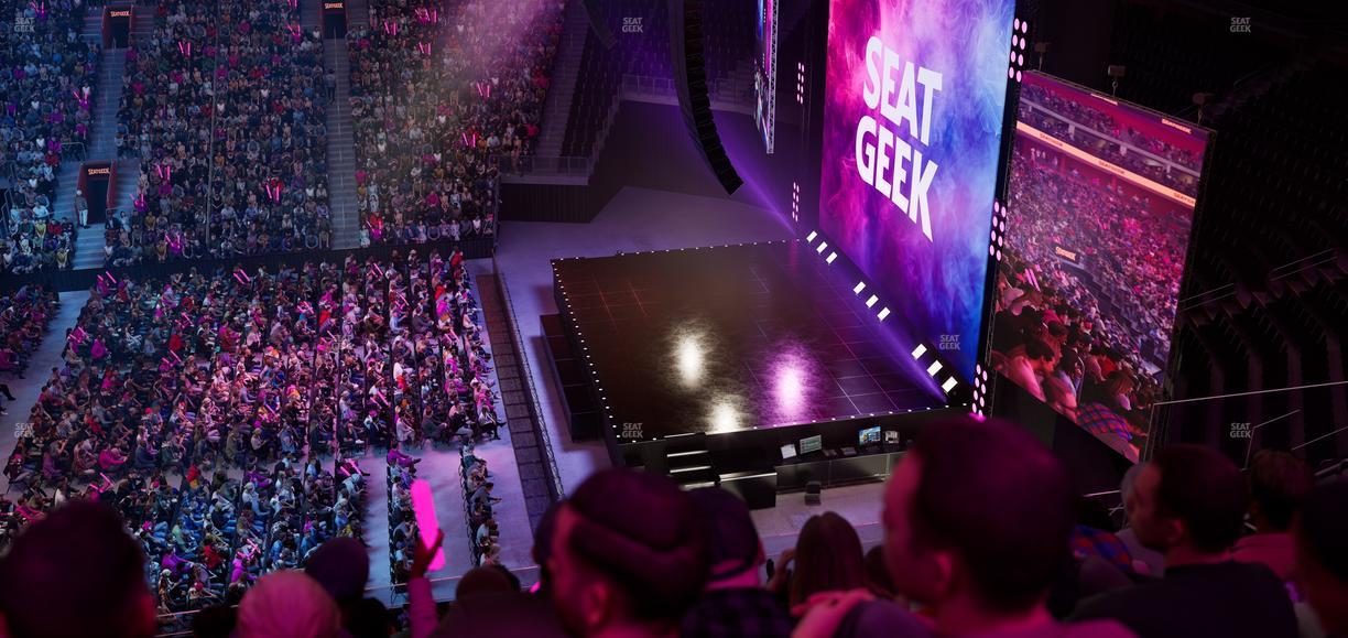 Little Caesars Arena - Section Drink Rail Mezzanine 8 Seat View