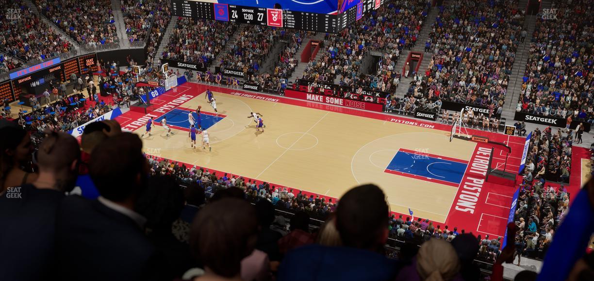 Little Caesars Arena - Section Drink Rail Mezzanine 8 Seat View