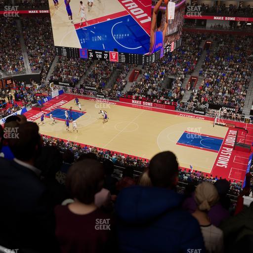 Little Caesars Arena - Section Drink Rail Mezzanine 8 Seat View