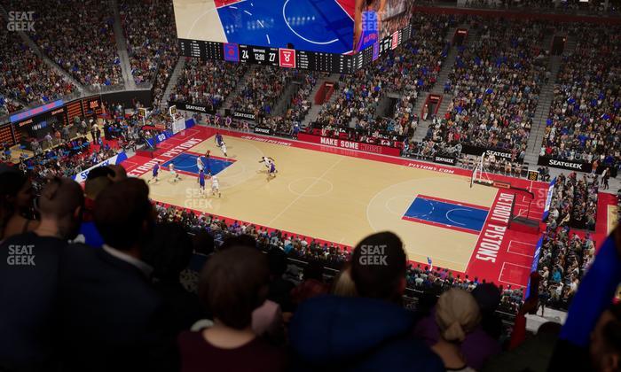 Little Caesars Arena - Section Drink Rail Mezzanine 8 Seat View