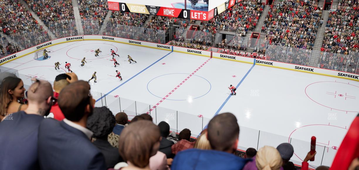 Little Caesars Arena - Section Drink Rail Mezzanine 8 Seat View