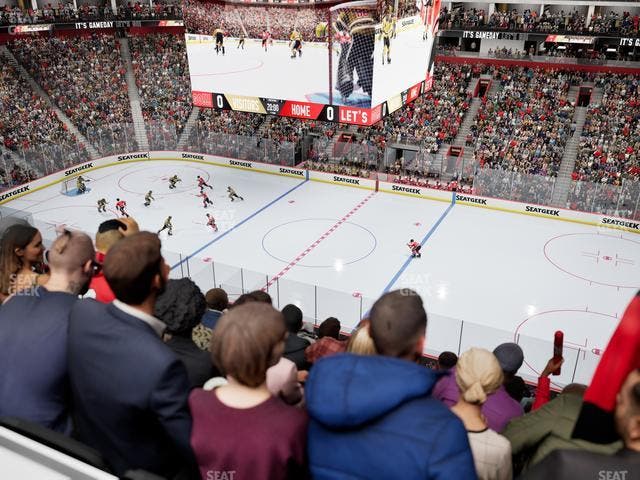 Little Caesars Arena - Section Drink Rail Mezzanine 8 Seat View