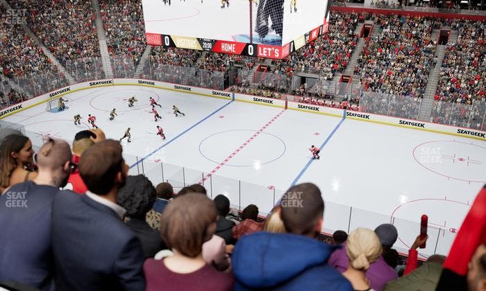 Little Caesars Arena - Section Drink Rail Mezzanine 8 Seat View