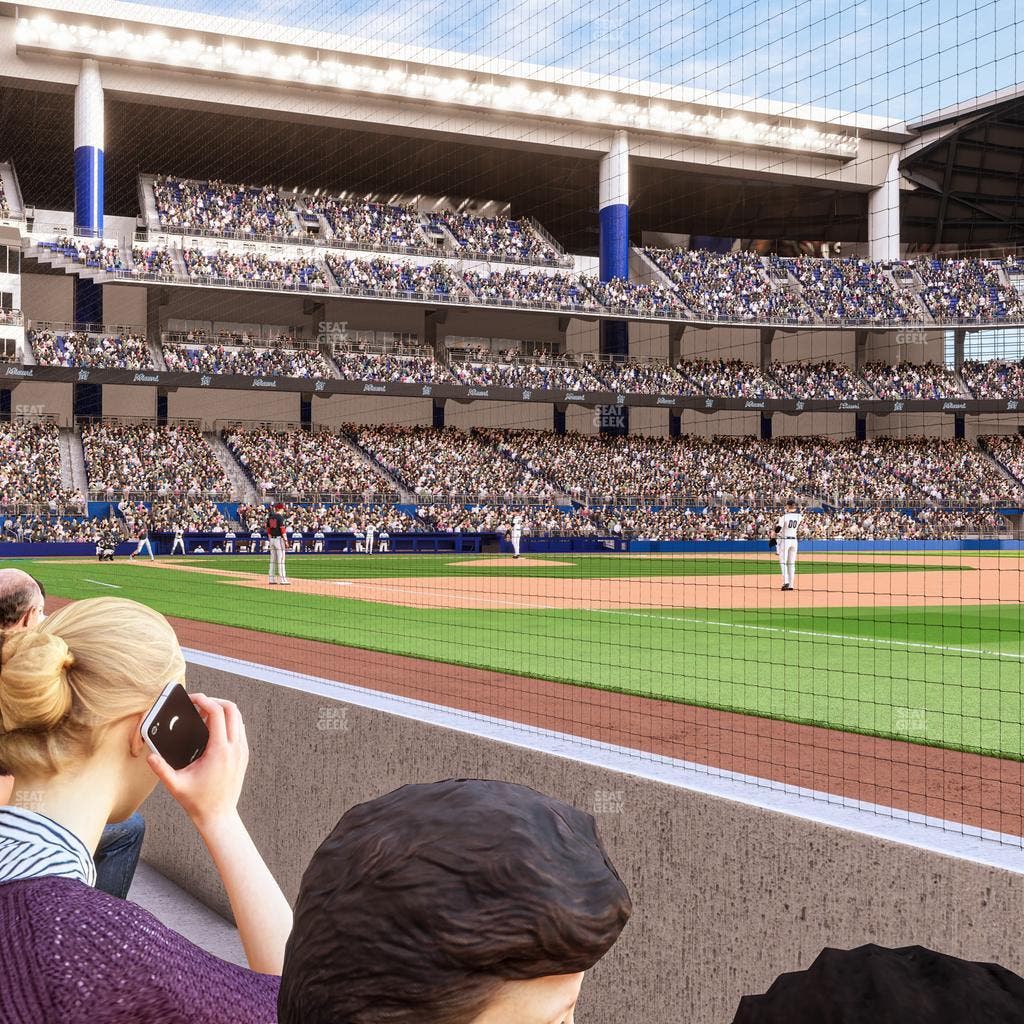 loanDepot park - Section 1St Base Dugout Club Field Level 1 Seat View