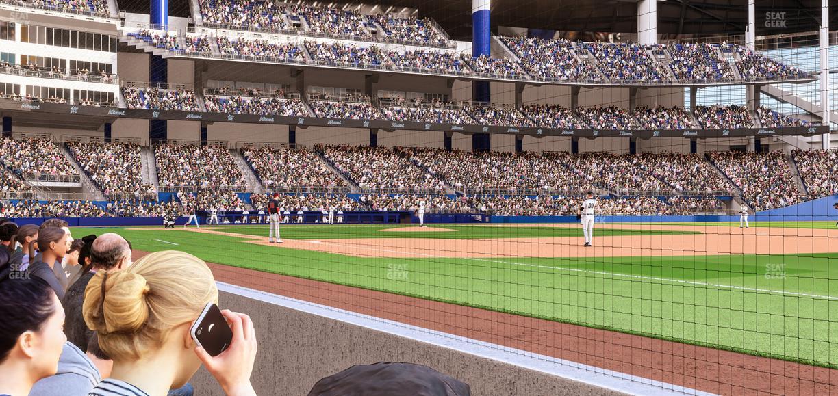 loanDepot park - Section 1St Base Dugout Club Field Level 1 Seat View