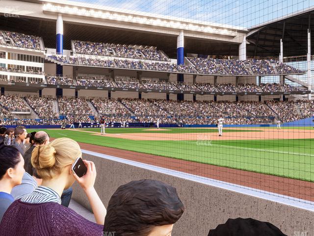 loanDepot park - Section 1St Base Dugout Club Field Level 1 Seat View