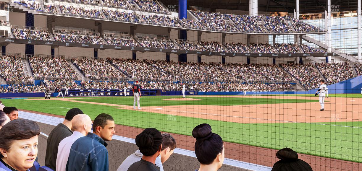 loanDepot park - Section 1St Base Dugout Club Field Level 2 Seat View