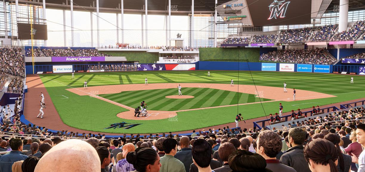 loanDepot park - Section Home Plate Box 13 Seat View