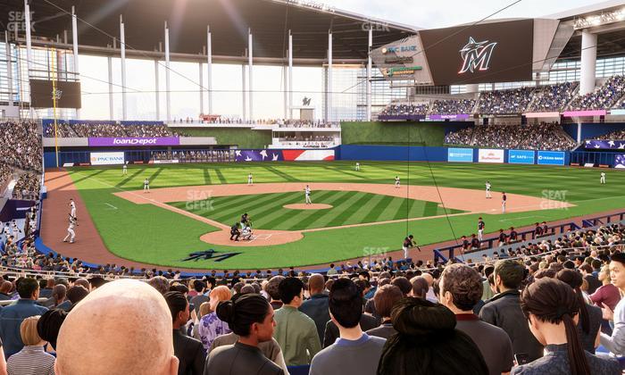 loanDepot park - Section Home Plate Box 13 Seat View