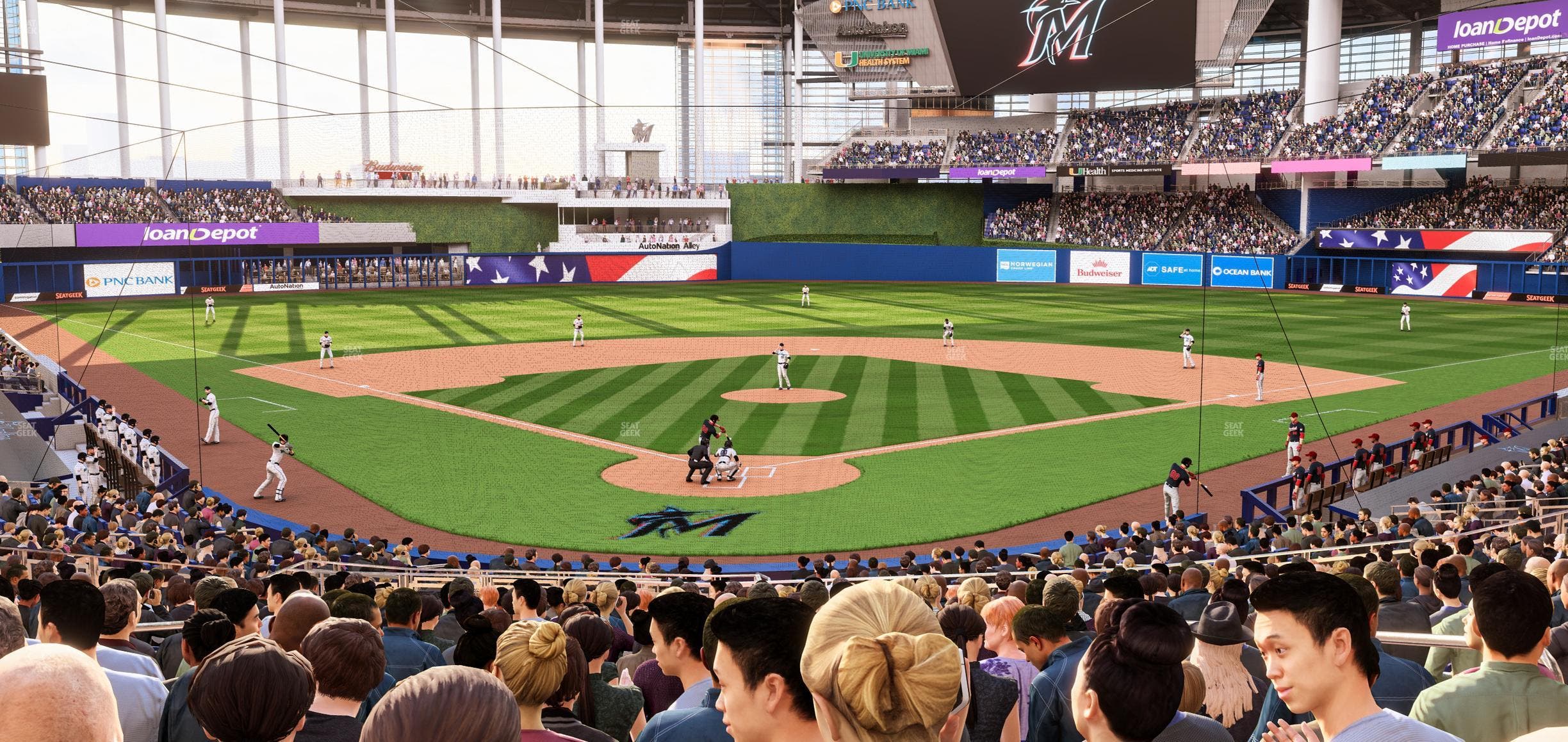loanDepot park - Section Home Plate Box 14 Seat View