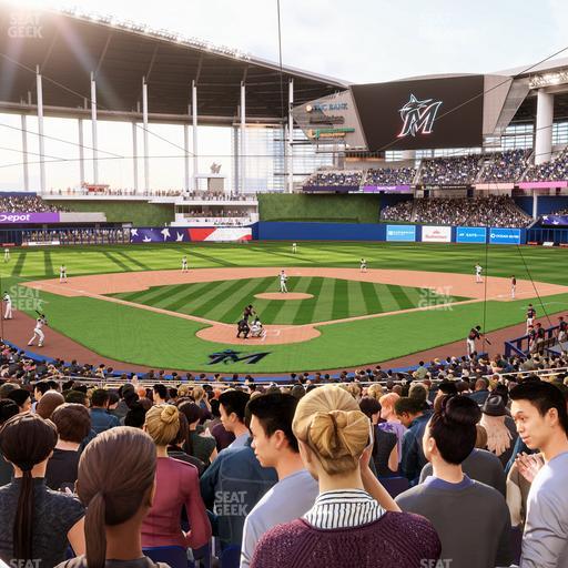 loanDepot park - Section Home Plate Box 14 Seat View