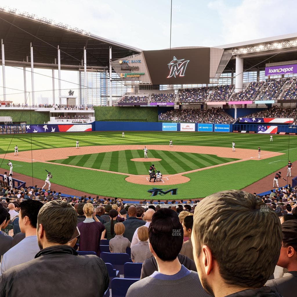 loanDepot park - Section Home Plate Box 15 Seat View